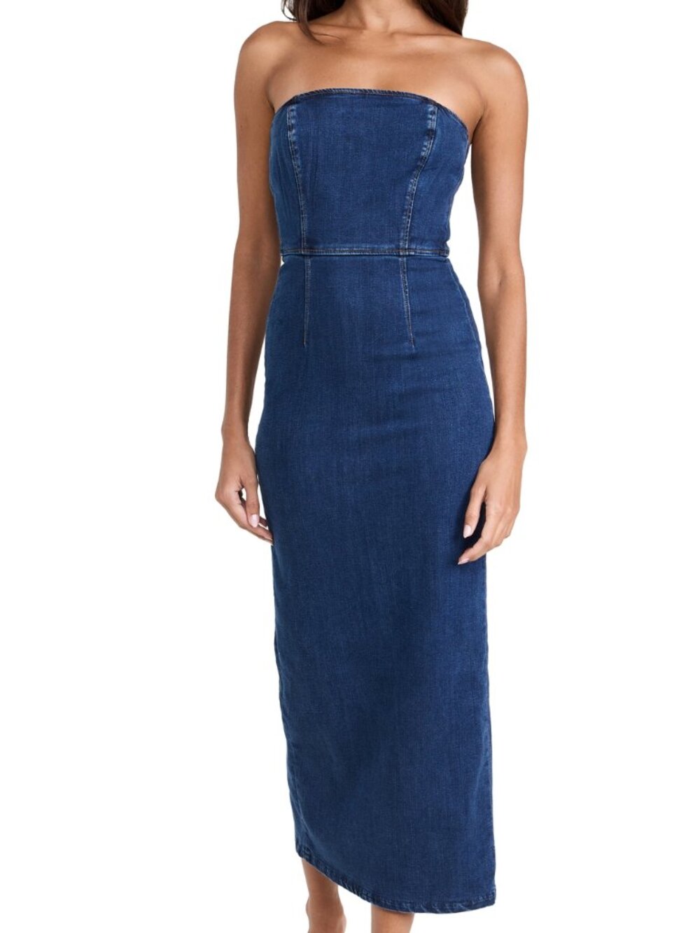Reformation Eugenia Denim Midi Dress Size 2 NWT Simcoe Wash